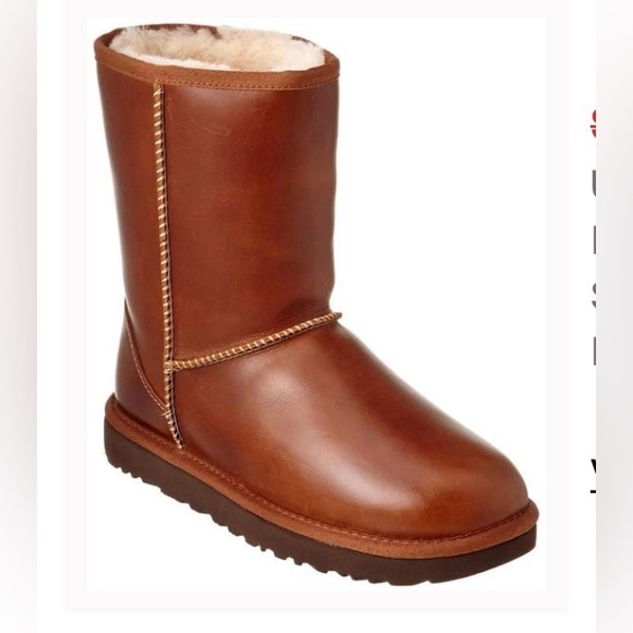 UGG Shoes - 🌰 UGG  🌰 Women's Classic Short Water-resistant Leather •Chestnut • size 8